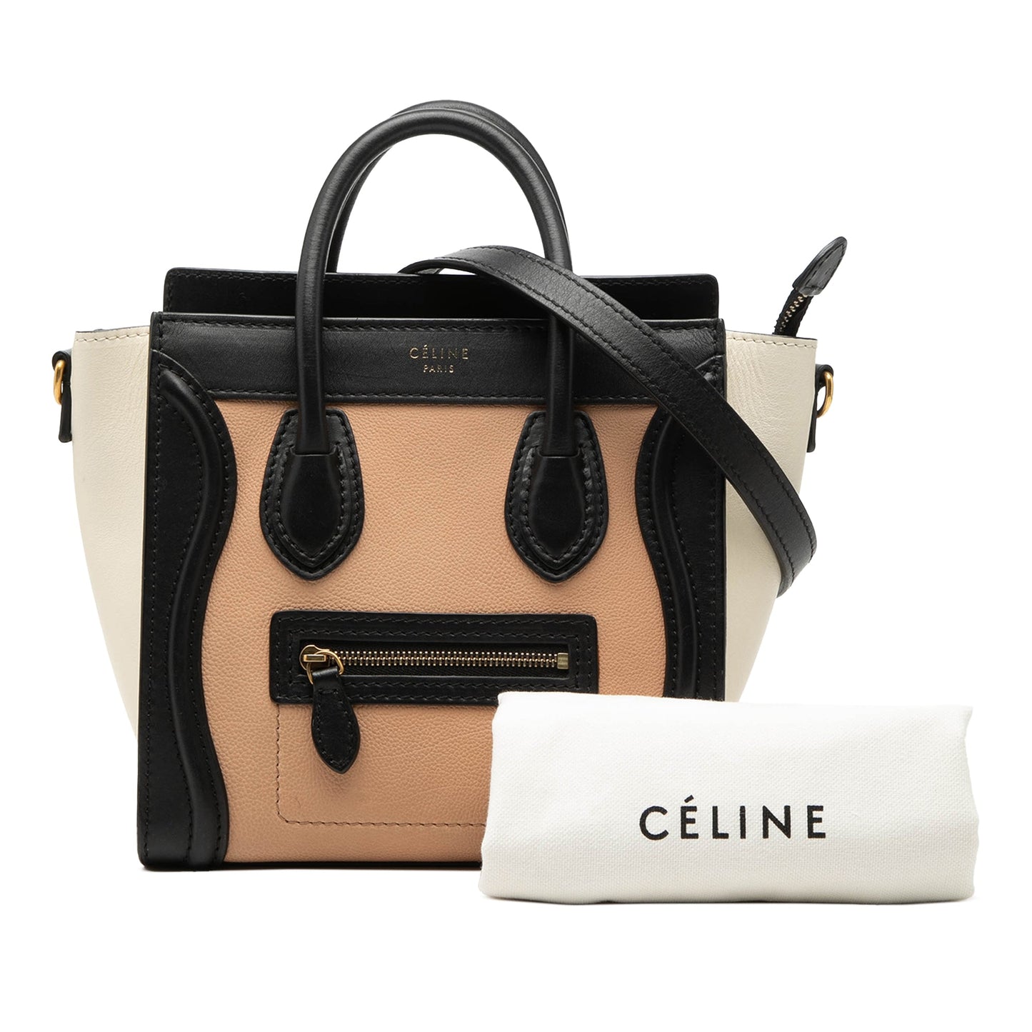 Celine Nano Tricolor Leather Luggage Tote