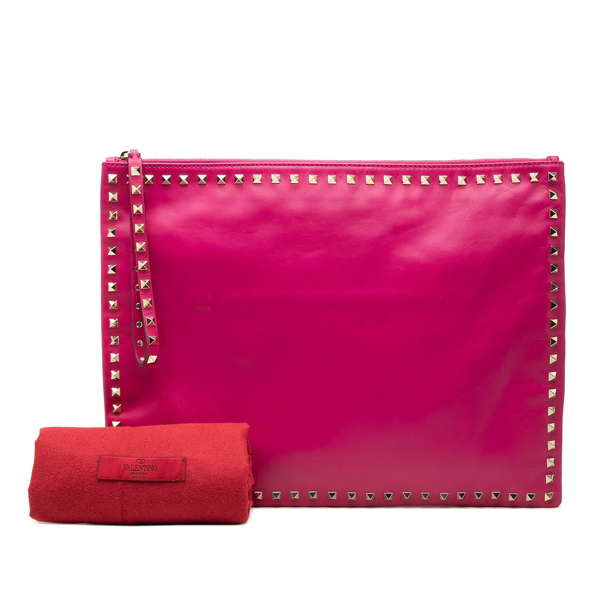 Valentino Large Leather Rockstud Clutch