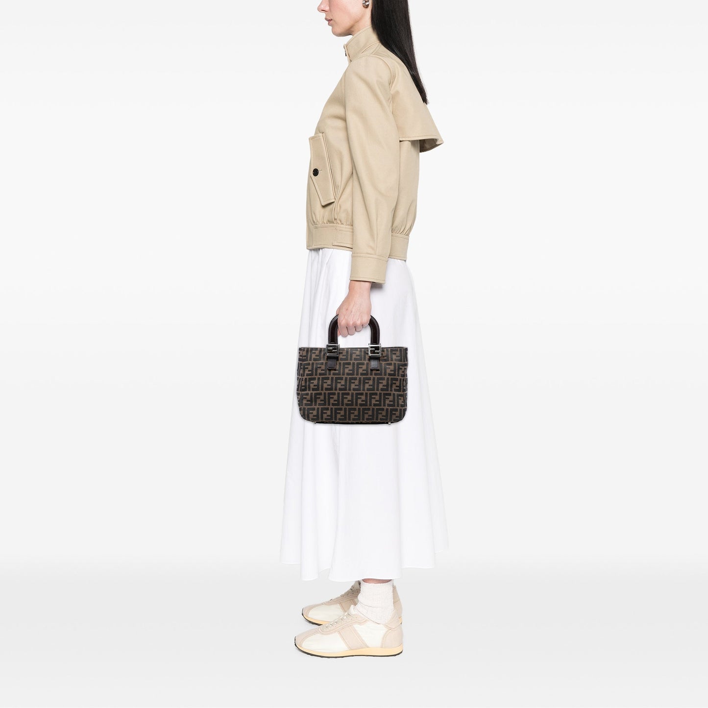 Fendi Small Zucca Canvas Twins Tote