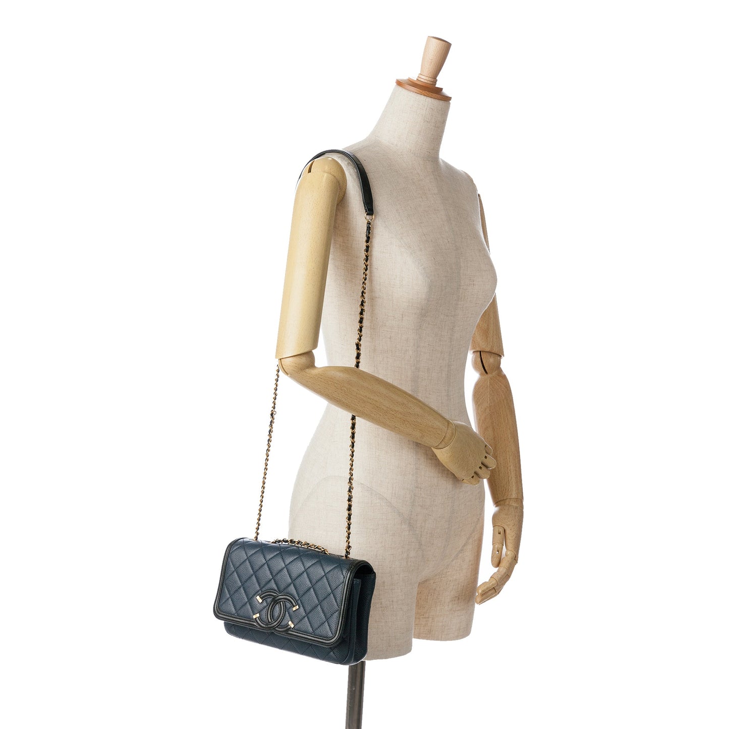 Chanel Small Bicolor Caviar CC Filigree Flap