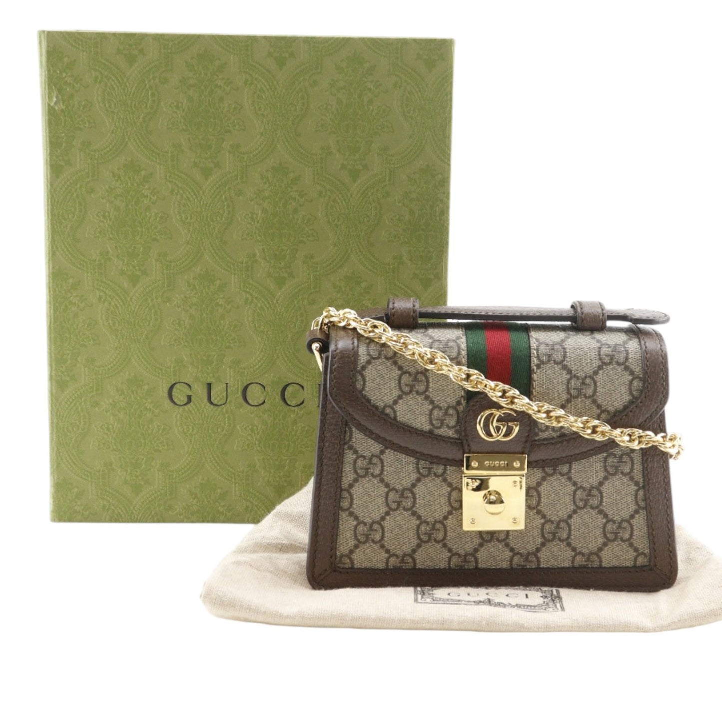 Gucci Small GG Supreme Web Ophidia Top Handle Bag