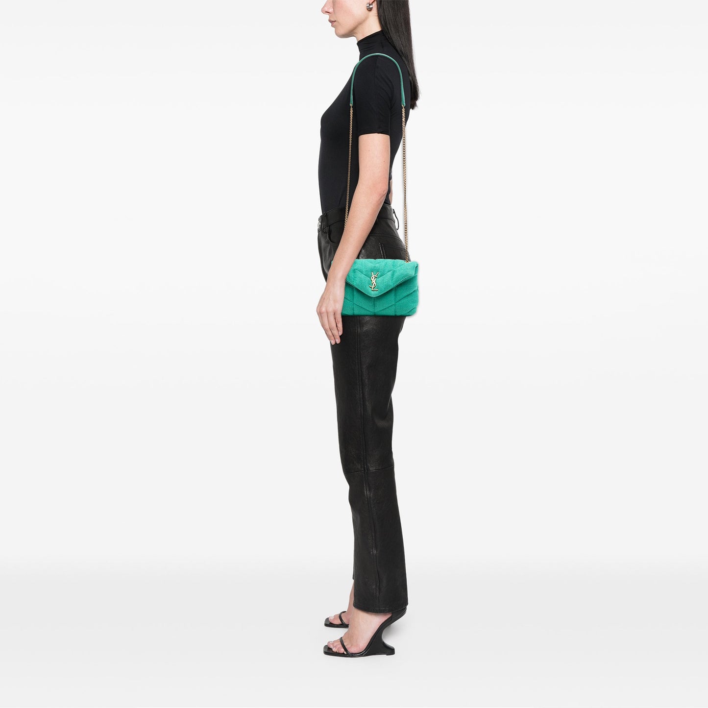 Saint Laurent Toy Matelasse Canvas Monogram LouLou Crossbody