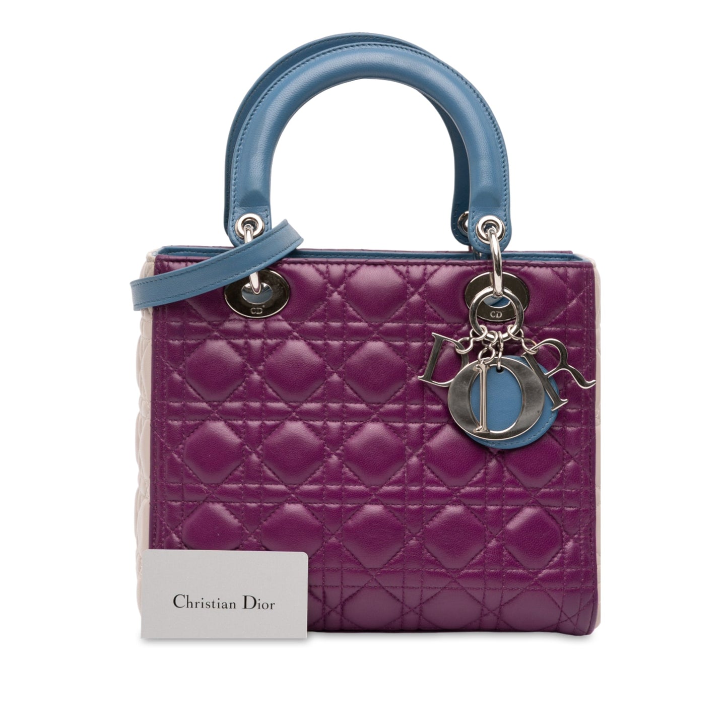 Dior Medium Tricolor Lambskin Cannage Lady Dior