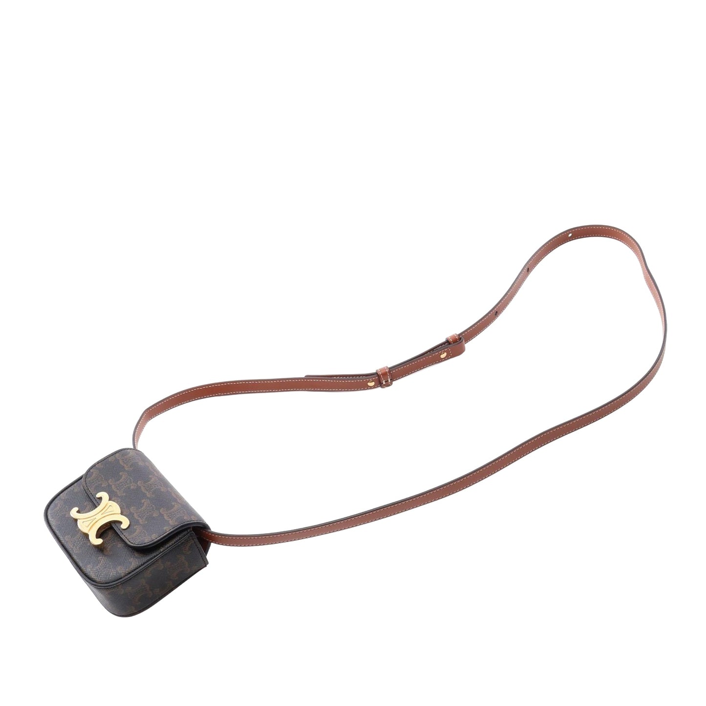 Celine Mini Triomphe Coated Canvas Claude Crossbody