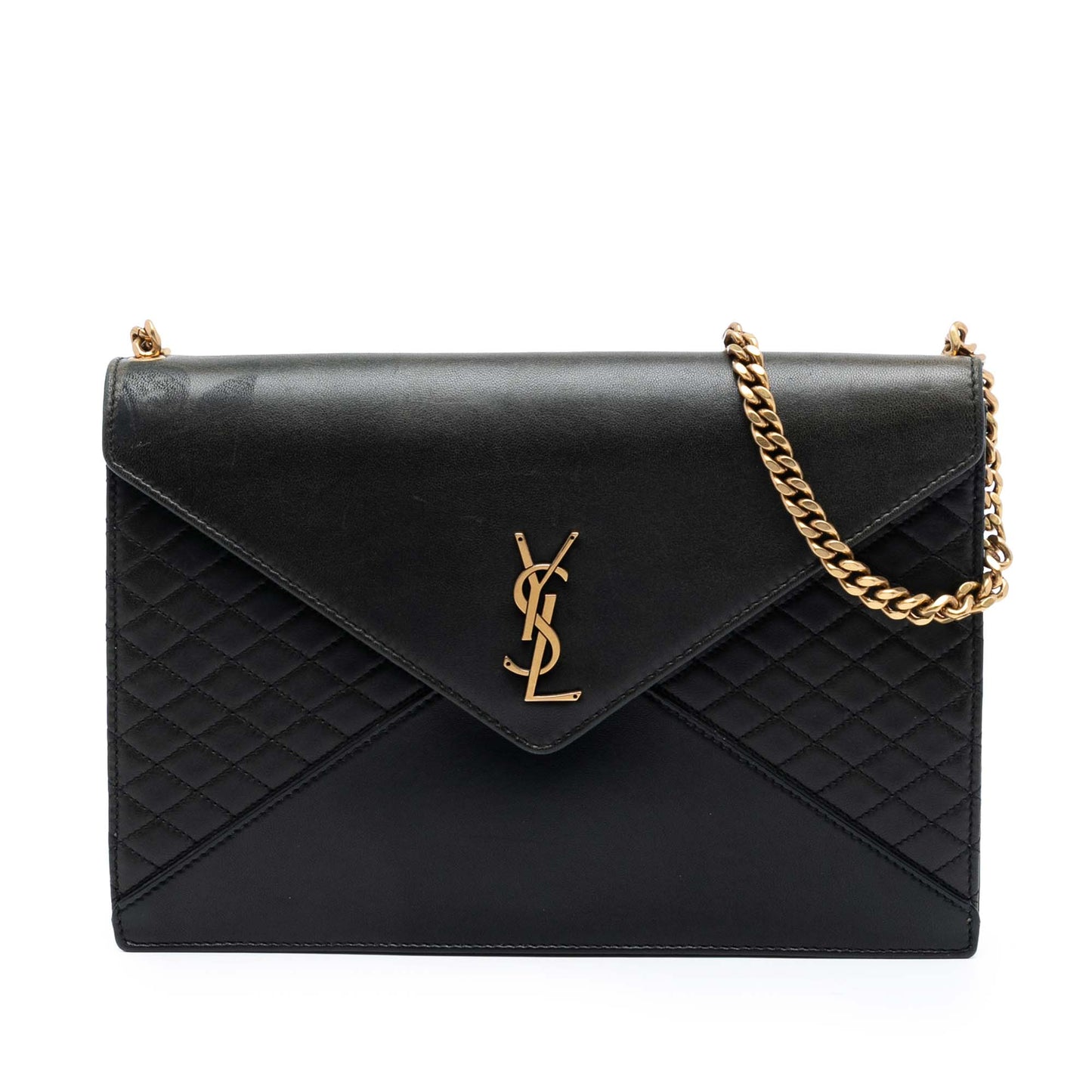 Saint Laurent Quilted Lambskin Monogram Gaby Shoulder Bag