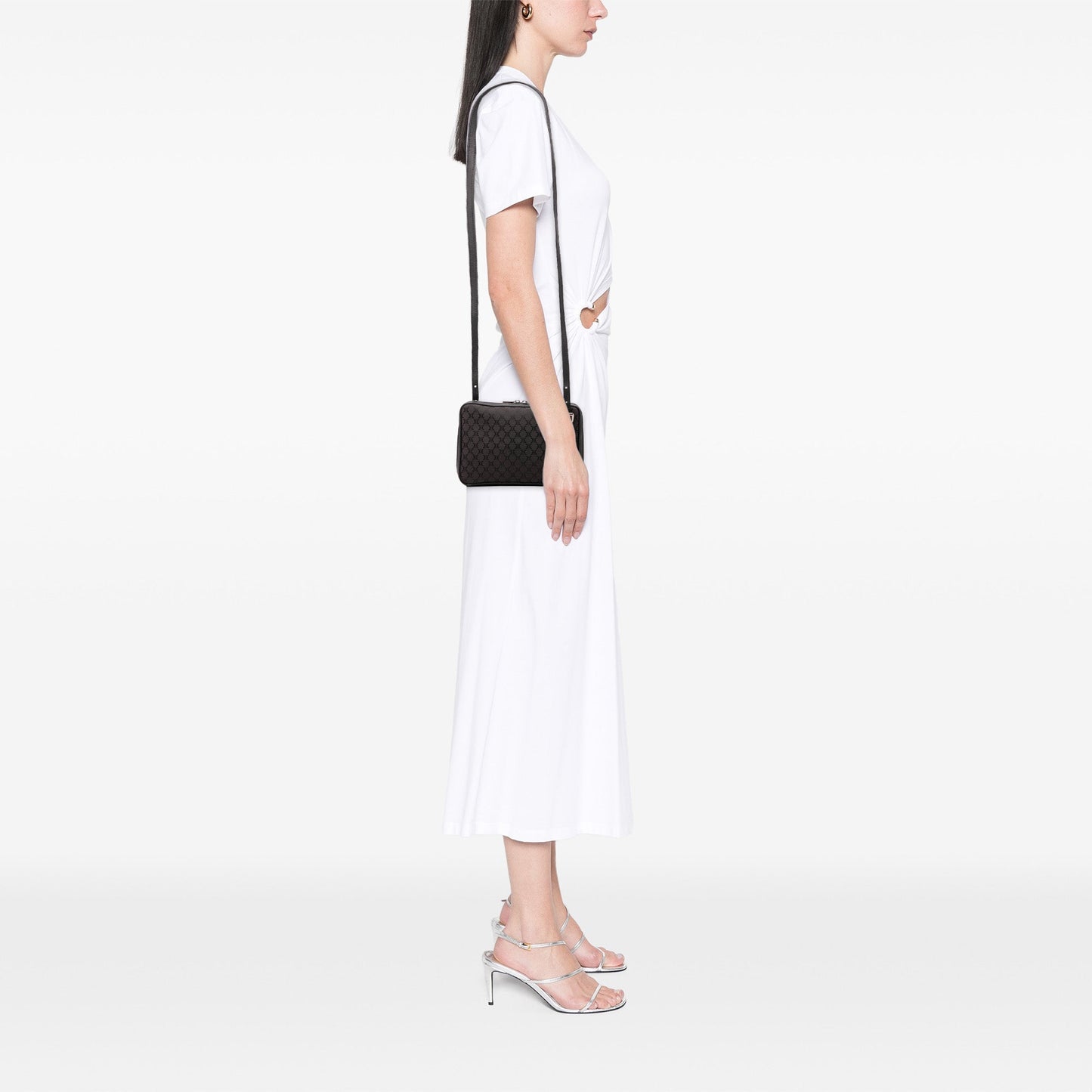 Celine Leather Trimmed Macadam Canvas Messenger Bag