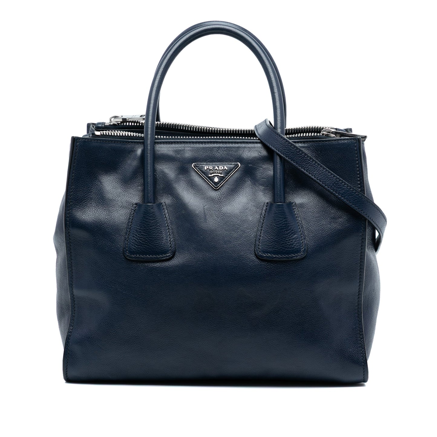 Prada Glace Calf Twin Pocket Double Handle Satchel