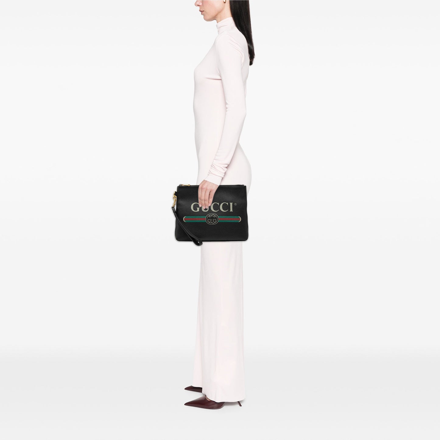Gucci Leather Logo Clutch