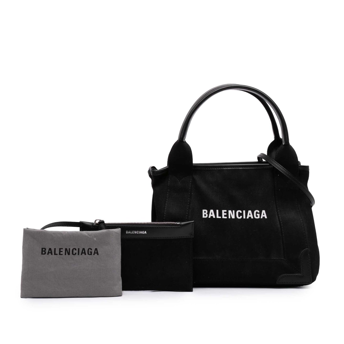 Balenciaga Denim Navy Cabas Satchel XS