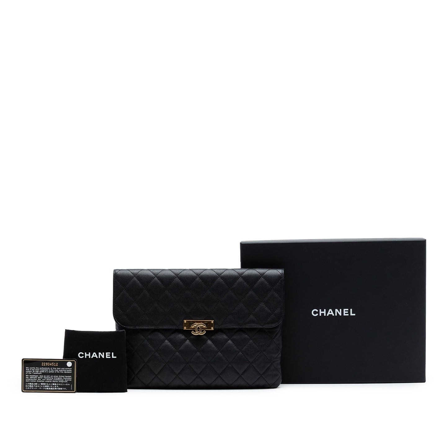 Chanel Medium Quilted Caviar Golden Class O Case Clutch