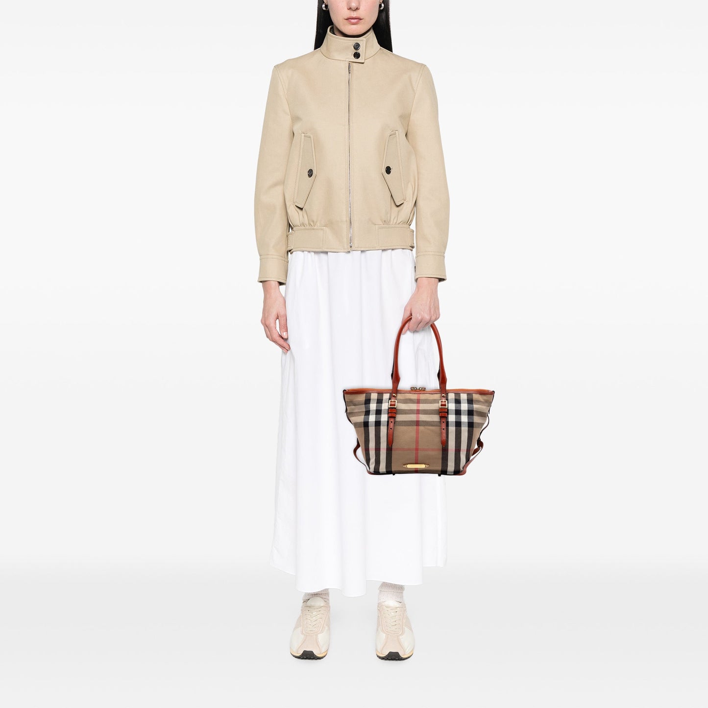 Burberry Small House Check Canvas Bridle Salisbury Tote