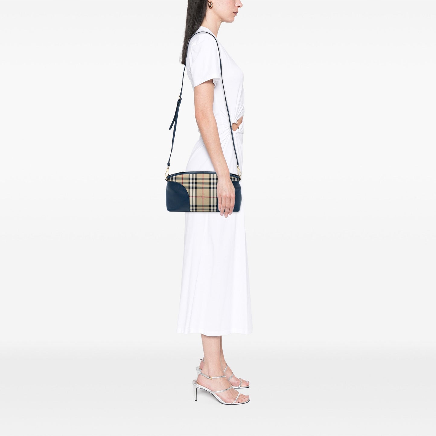 Burberry Small Haymarket Check Canvas and Leather Chichester Crossbody