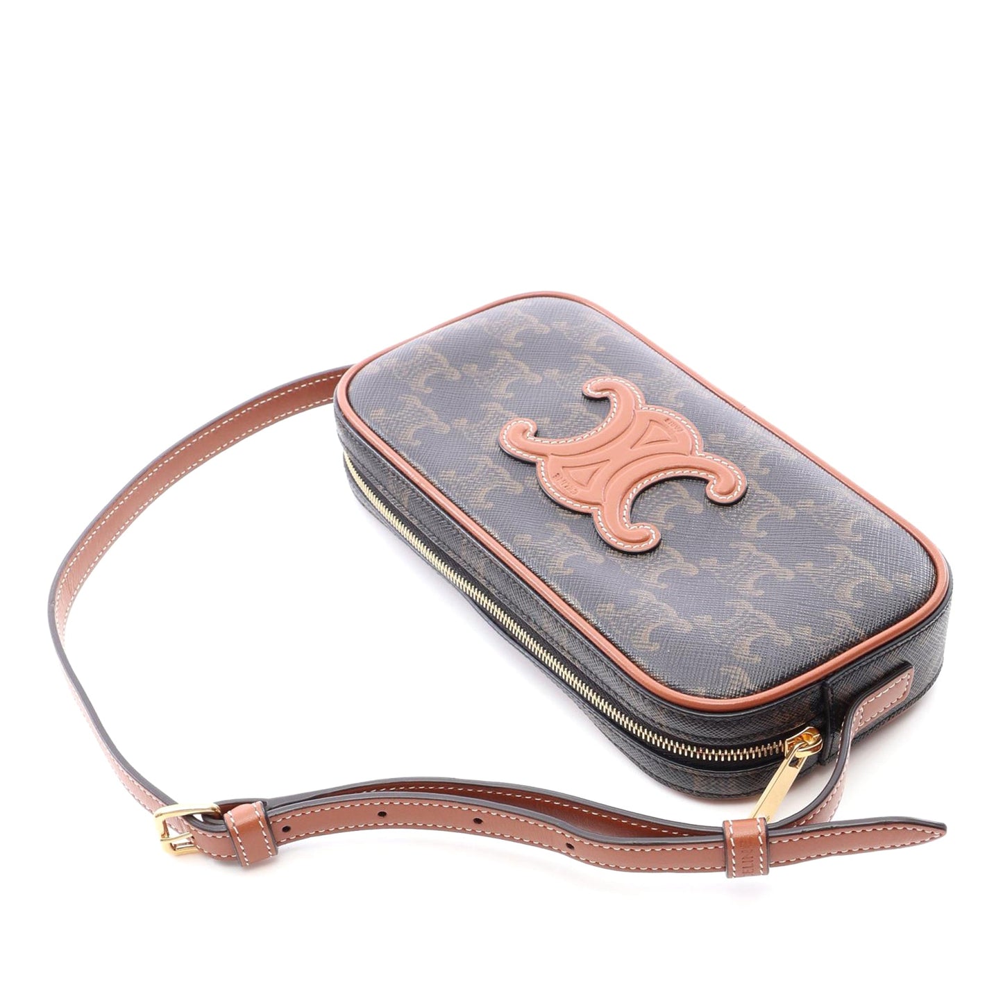 Celine Mini Triomphe Cuir Coated Canvas Camera Bag