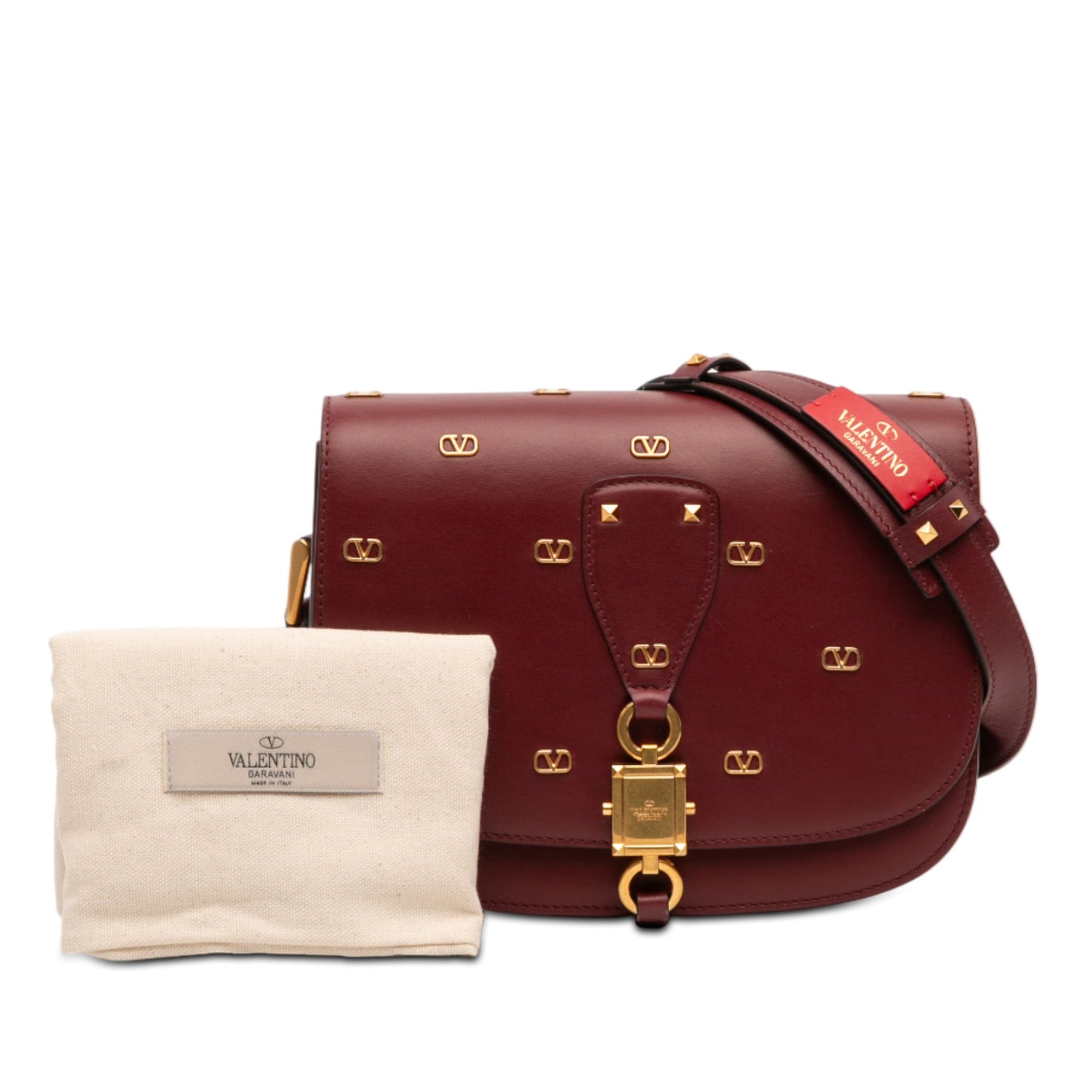 Valentino VLogo Embellished Leather Crossbody