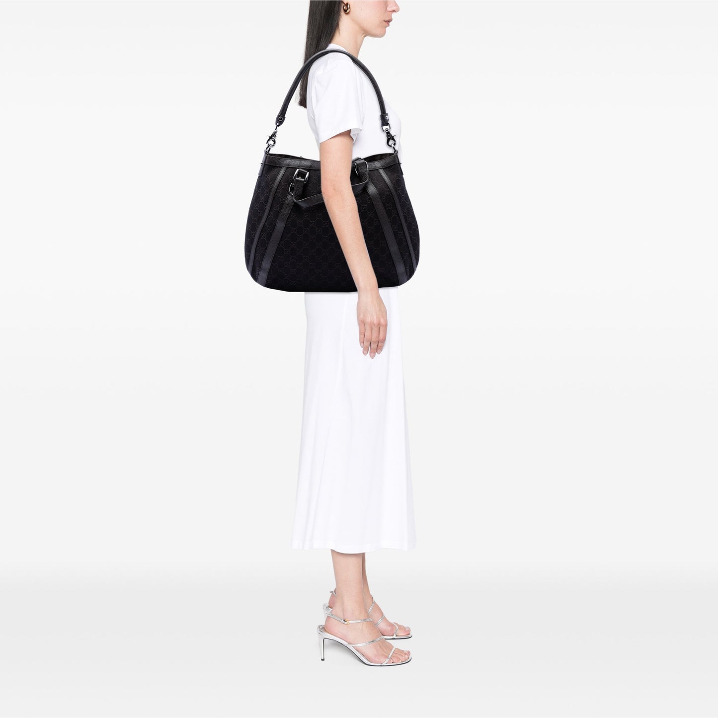 Gucci GG Denim Abbey D Ring Satchel