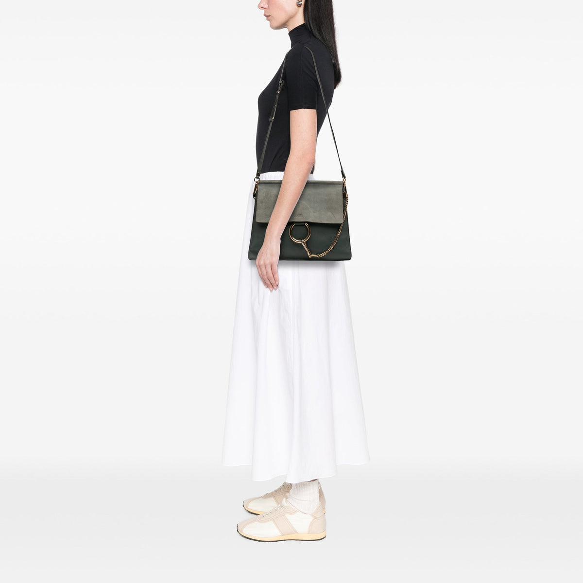 Chloé Medium Calfskin and Suede Faye Crossbody