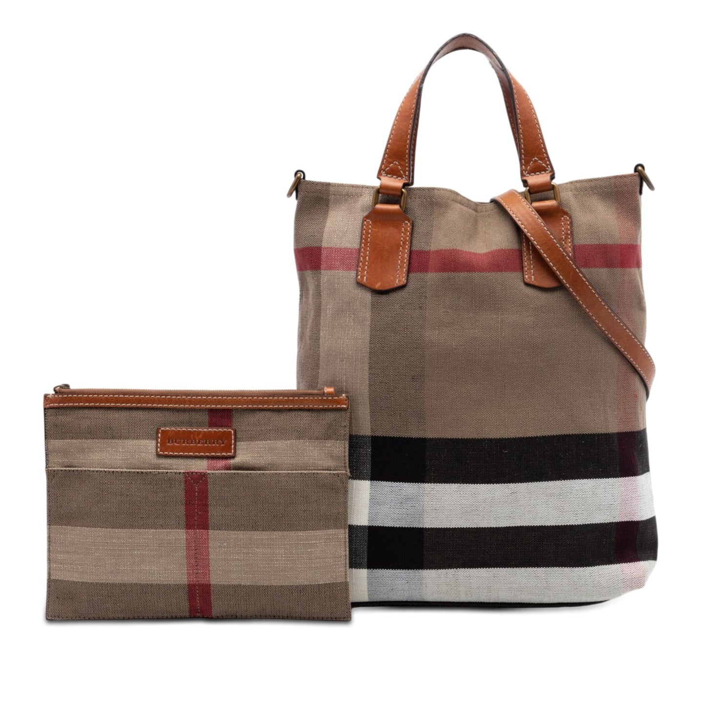 Burberry Medium Mega Check Canvas Tottenham Brit Satchel