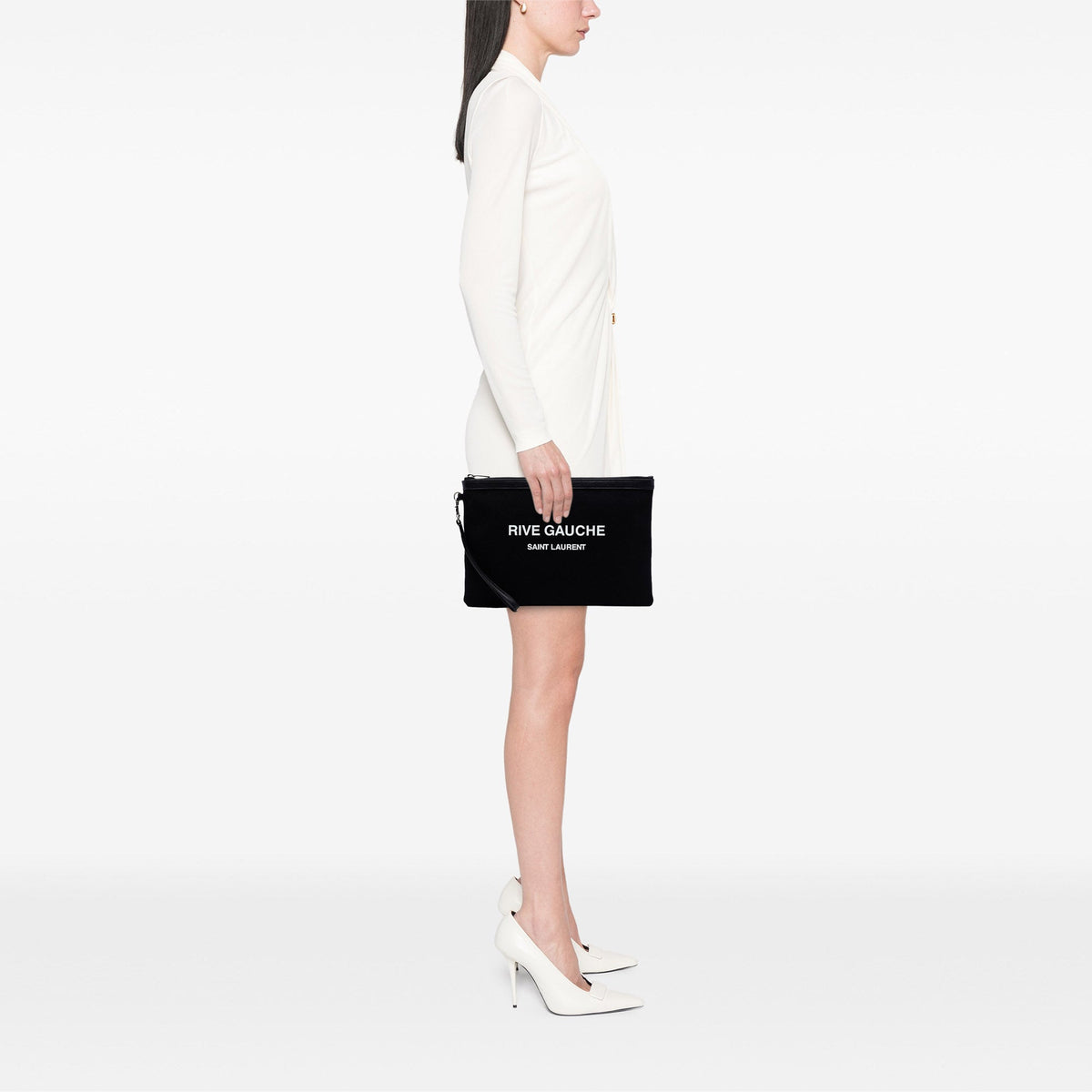 Saint Laurent Canvas Rive Gauche Clutch