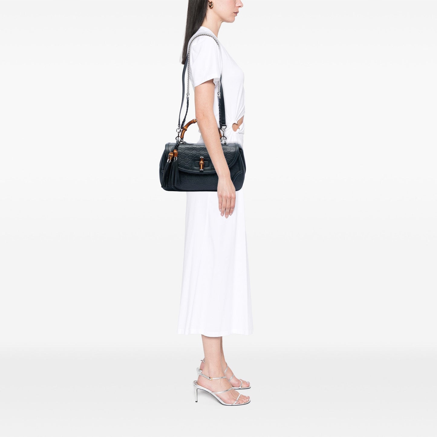 Gucci Large Guccissima New Bamboo Top Handle Bag