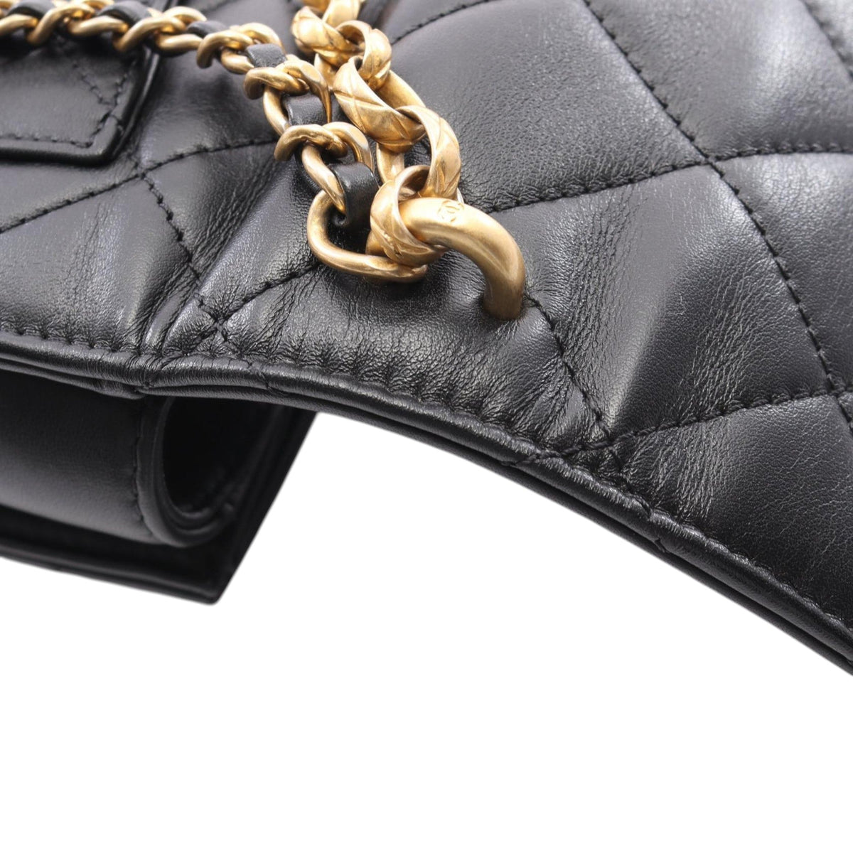 Chanel Quilted Lambskin Onyx Pearl Flap
