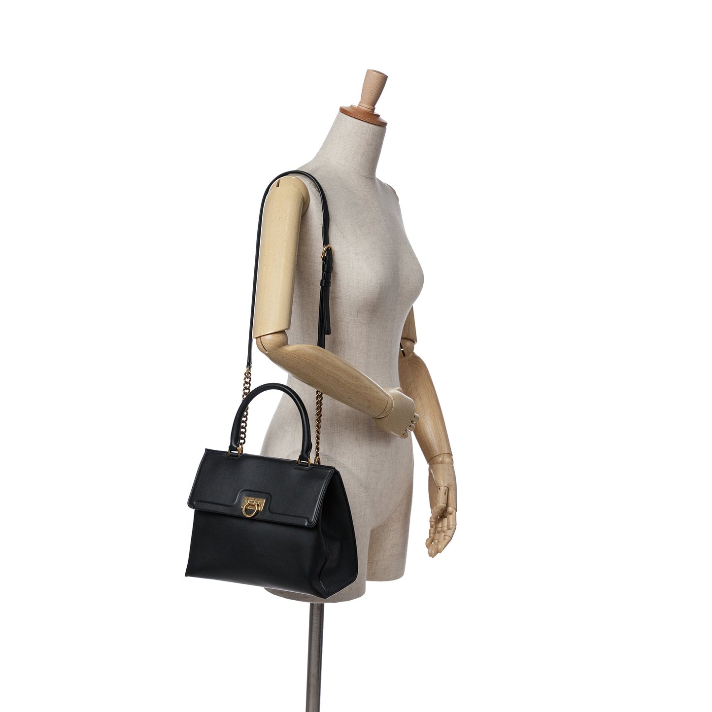 Ferragamo Leather Gancini Trifolio Satchel