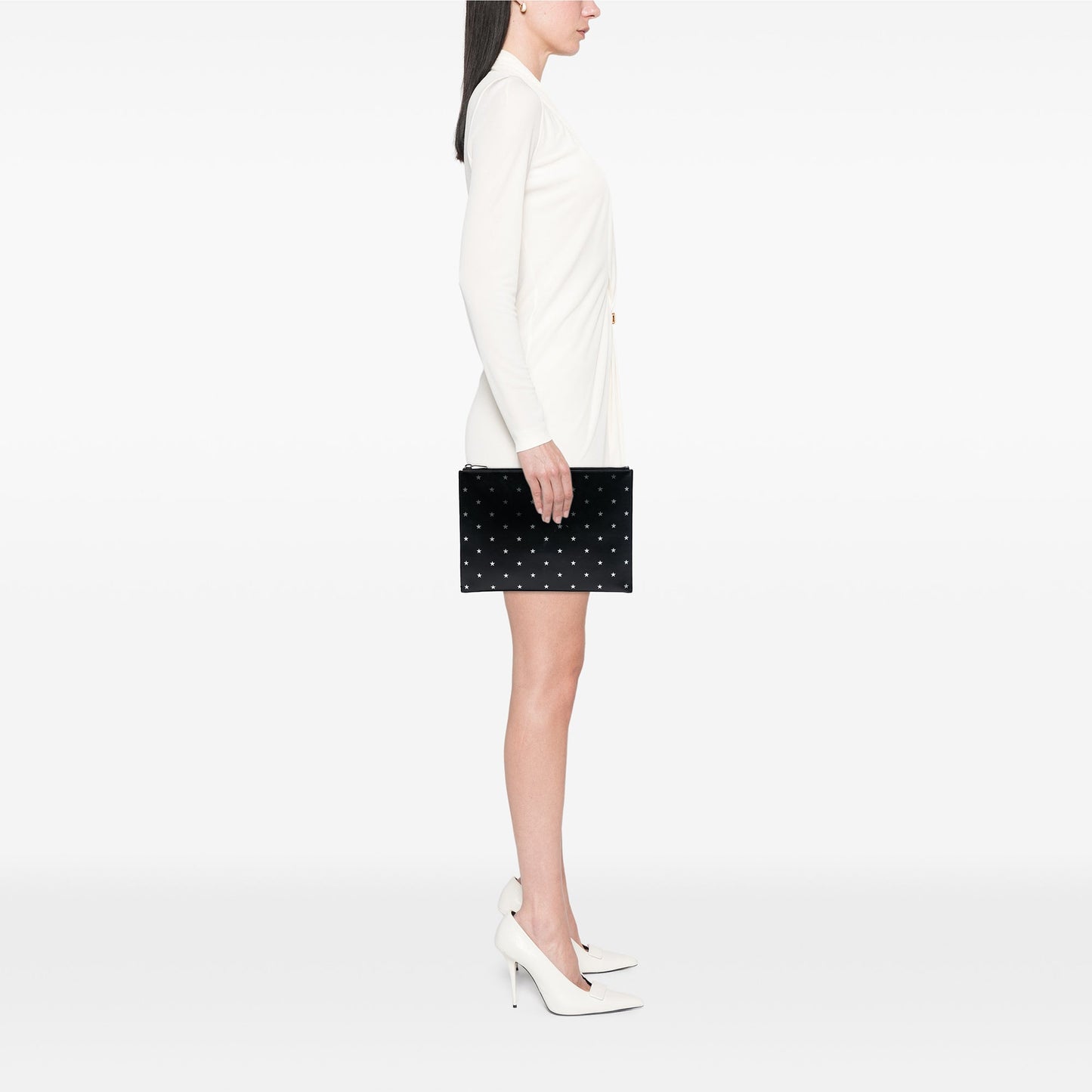 Saint Laurent Leather Star Clutch