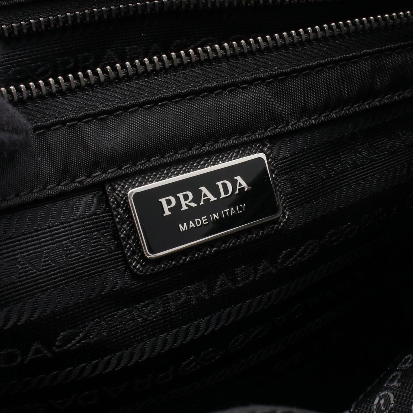 Prada Saffiano Trimmed Tessuto Buckle Messenger Bag