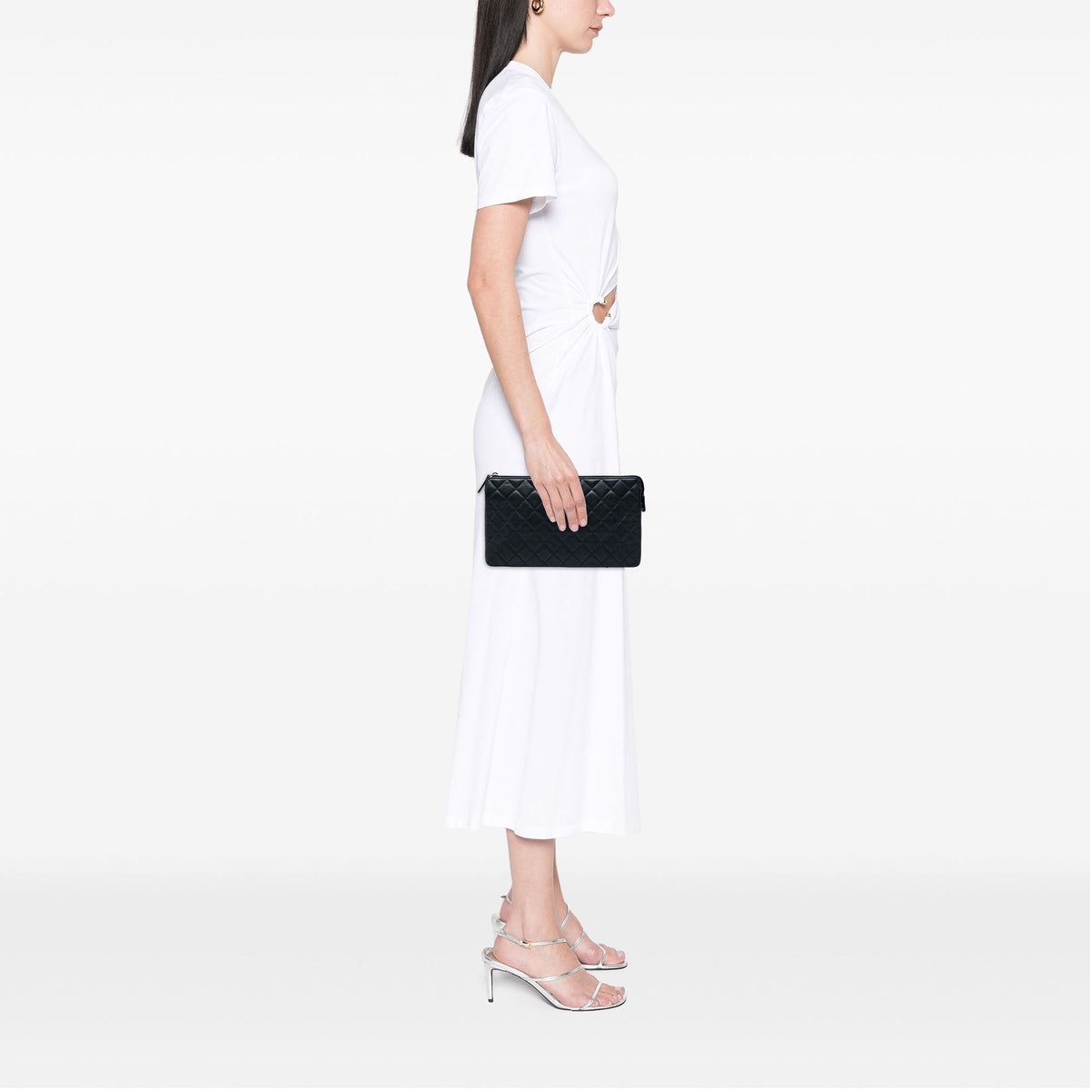 Chanel Medium CC Quilted Lambskin Clutch — Black