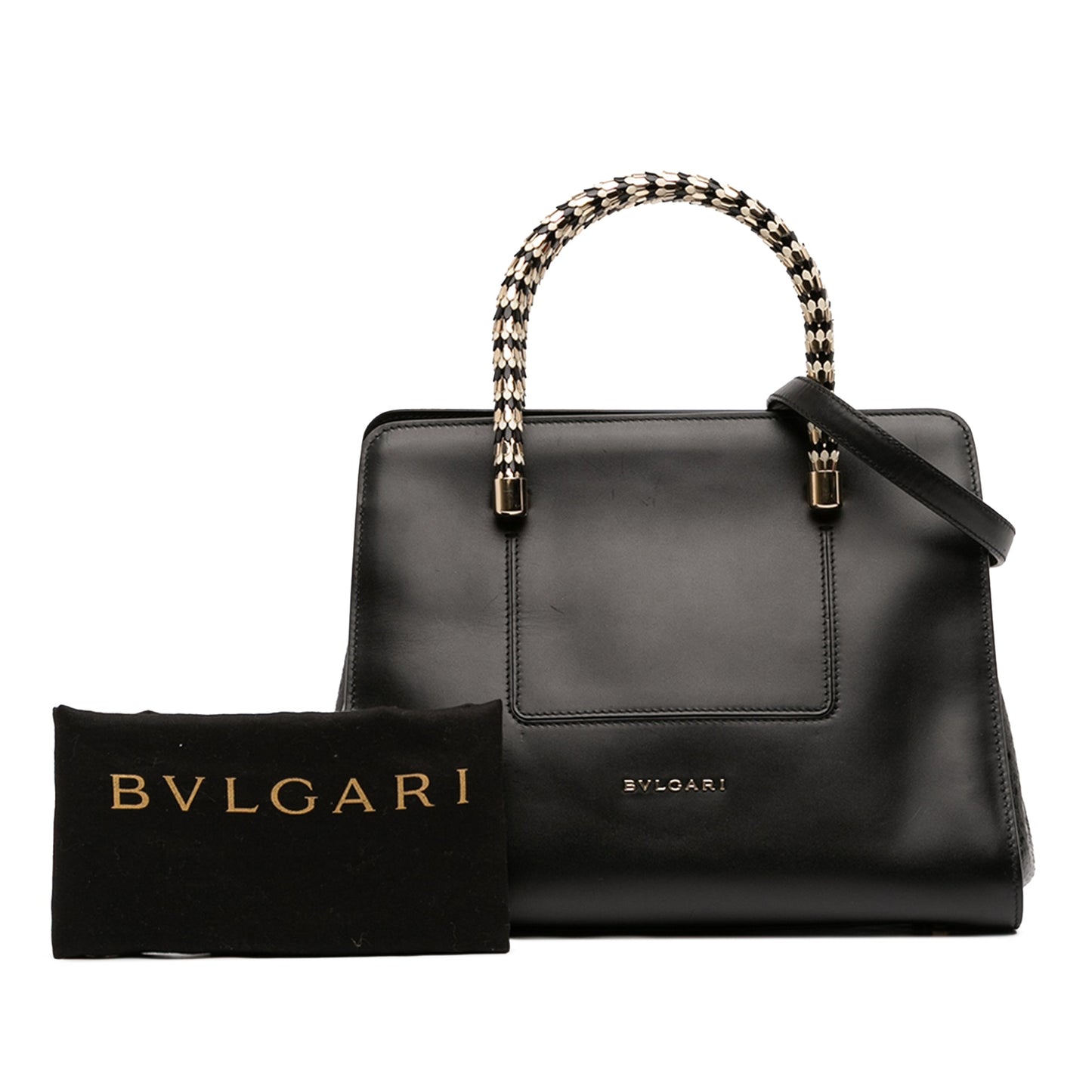 Bvlgari Leather Serpenti Scaglie Tote