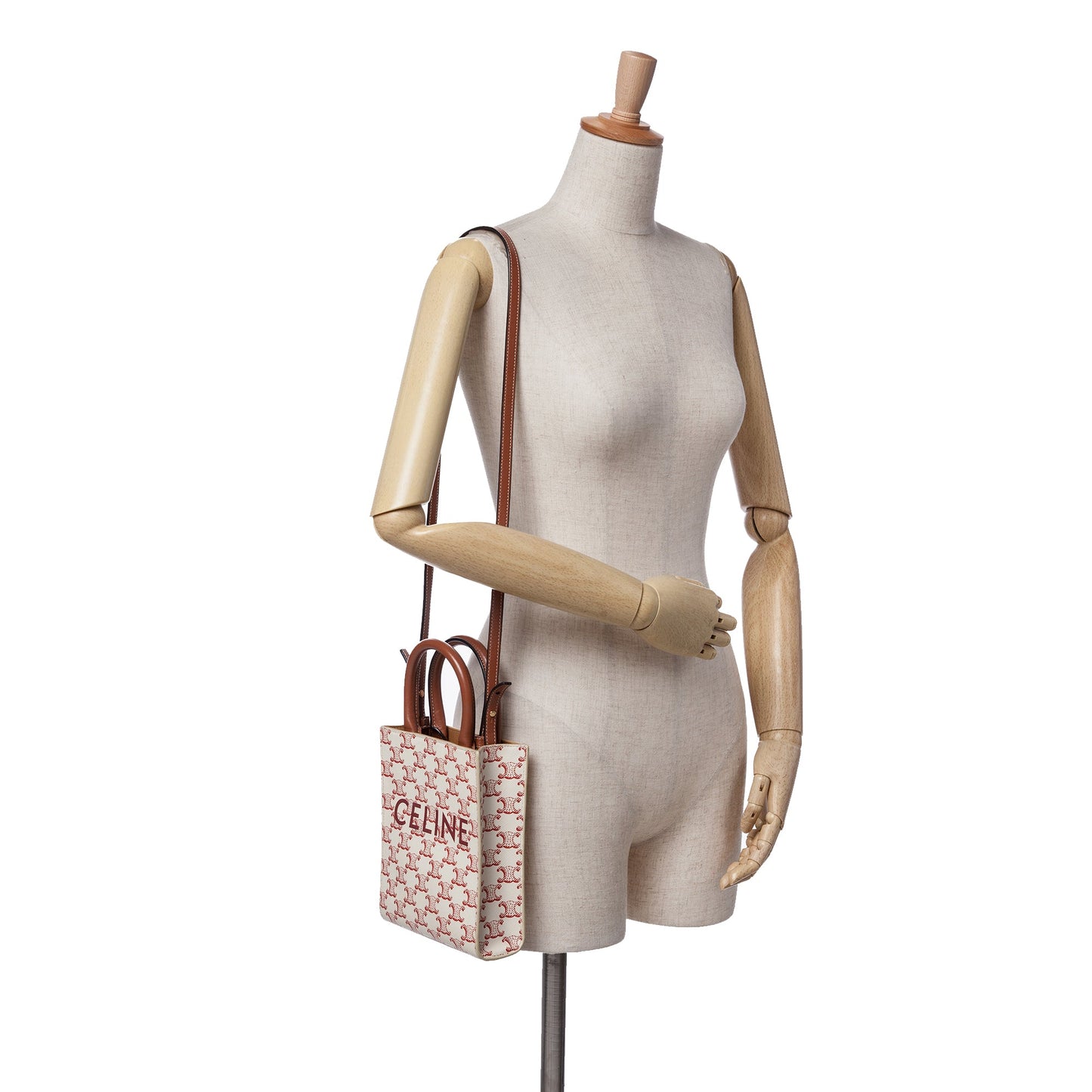 Celine Mini Triomphe Coated Canvas Vertical Cabas Satchel