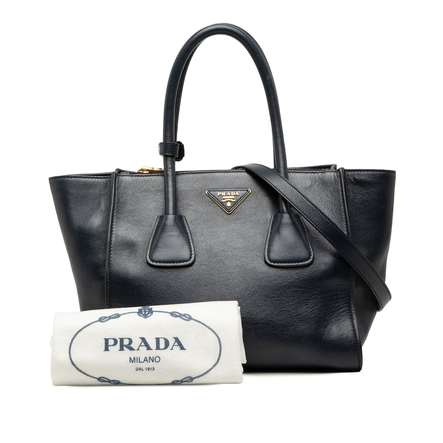 Prada Glace Calf Twin Pocket Double Handle Satchel