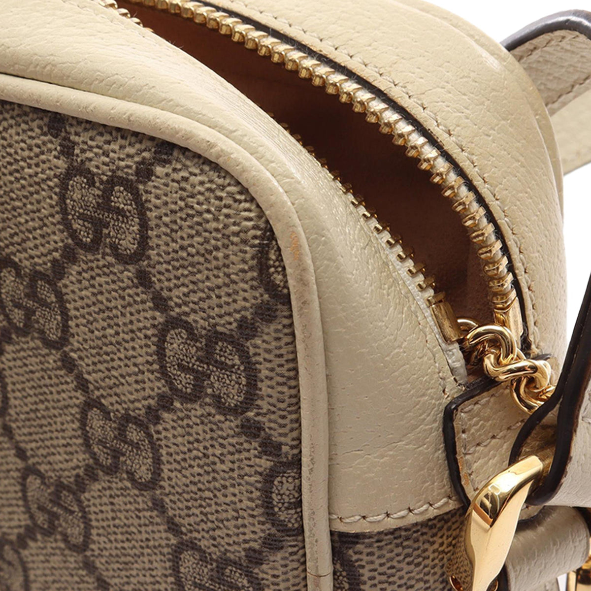 Gucci Mini GG Supreme Web Ophidia Crossbody — Beige