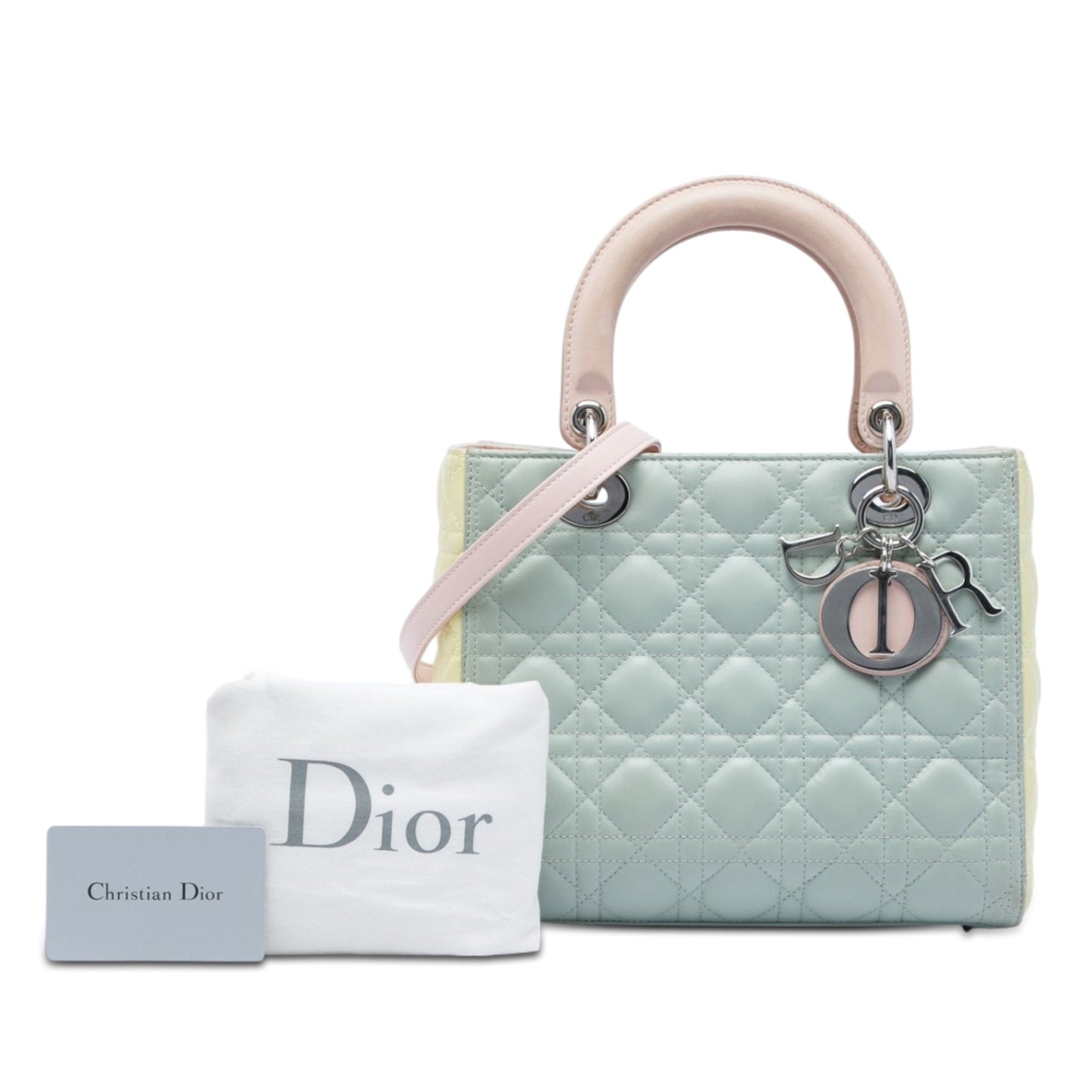 Dior Medium Tricolor Lambskin Cannage Lady Dior