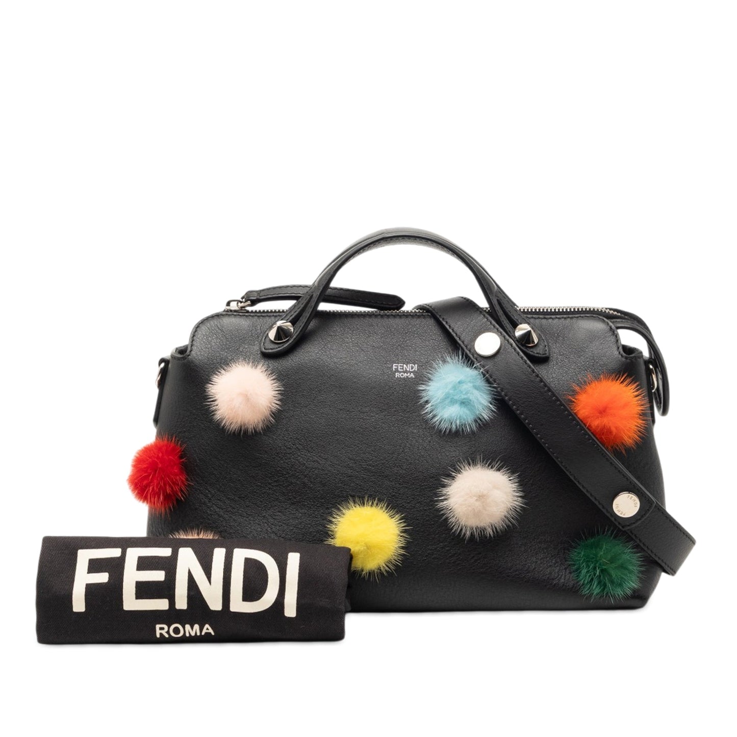 Fendi Medium Leather Pompom By The Way Satchel