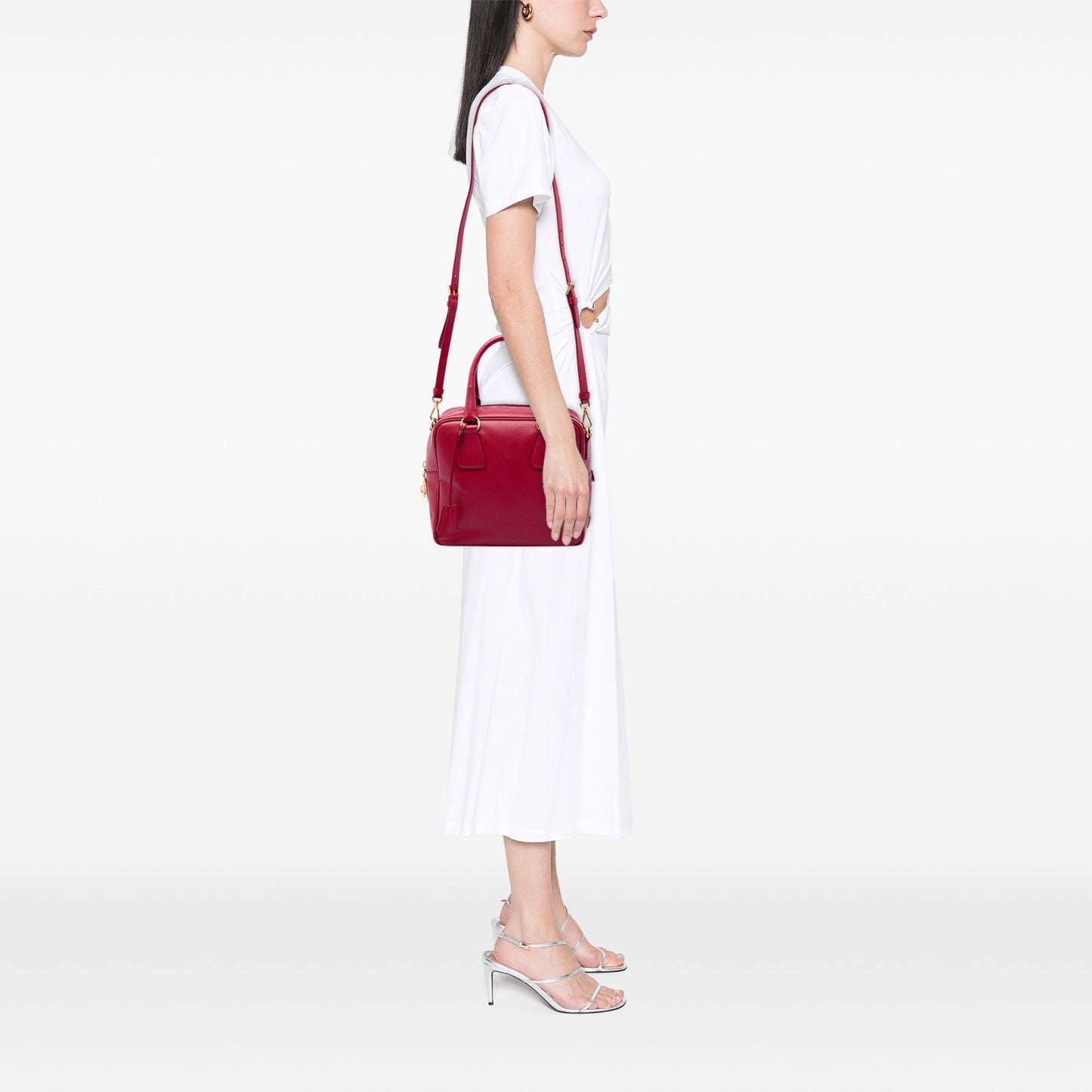 Prada Small Saffiano Square Bauletto Satchel