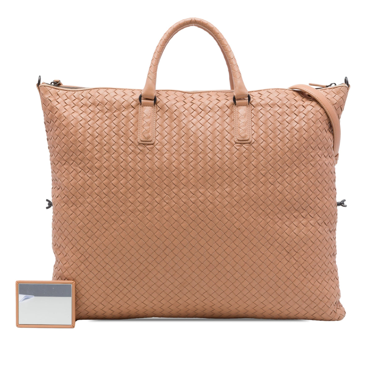 Bottega Veneta Maxi Nappa Intrecciato Convertible Tote — Beige