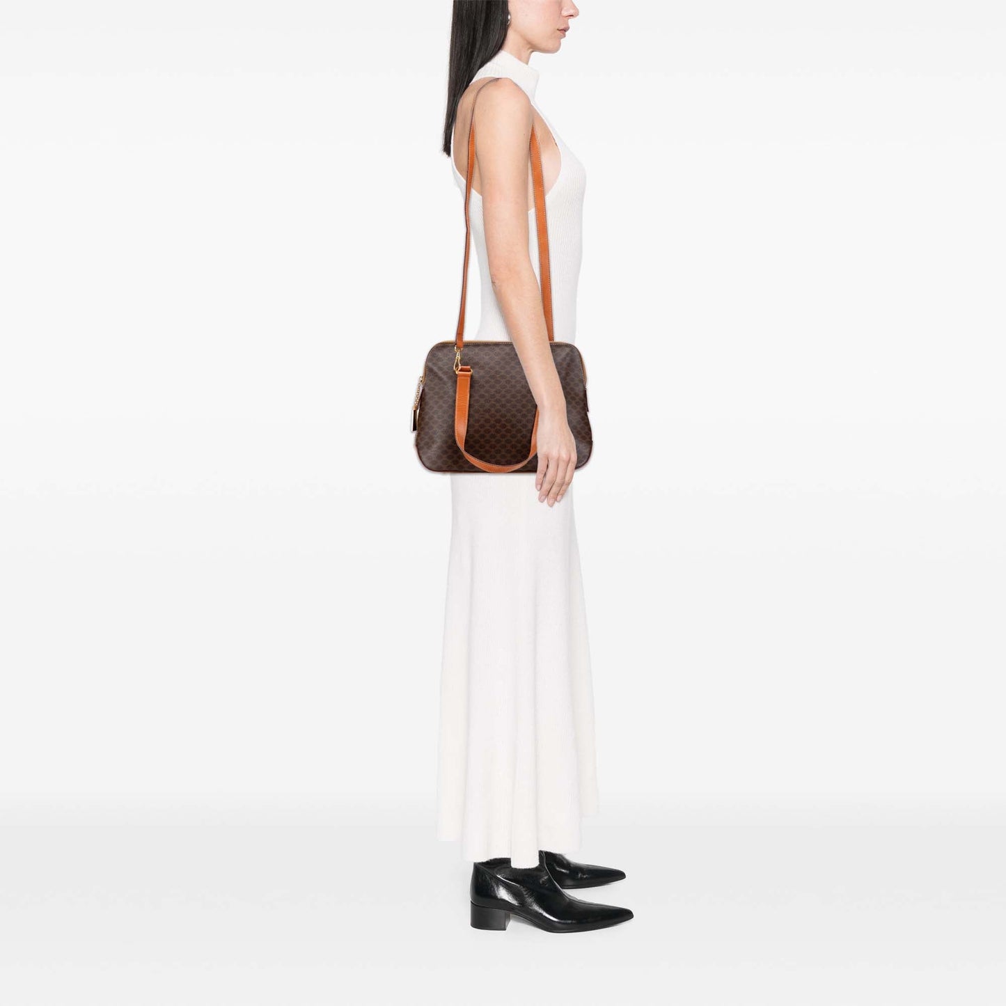 Celine Macadam Coated Canvas Satchel