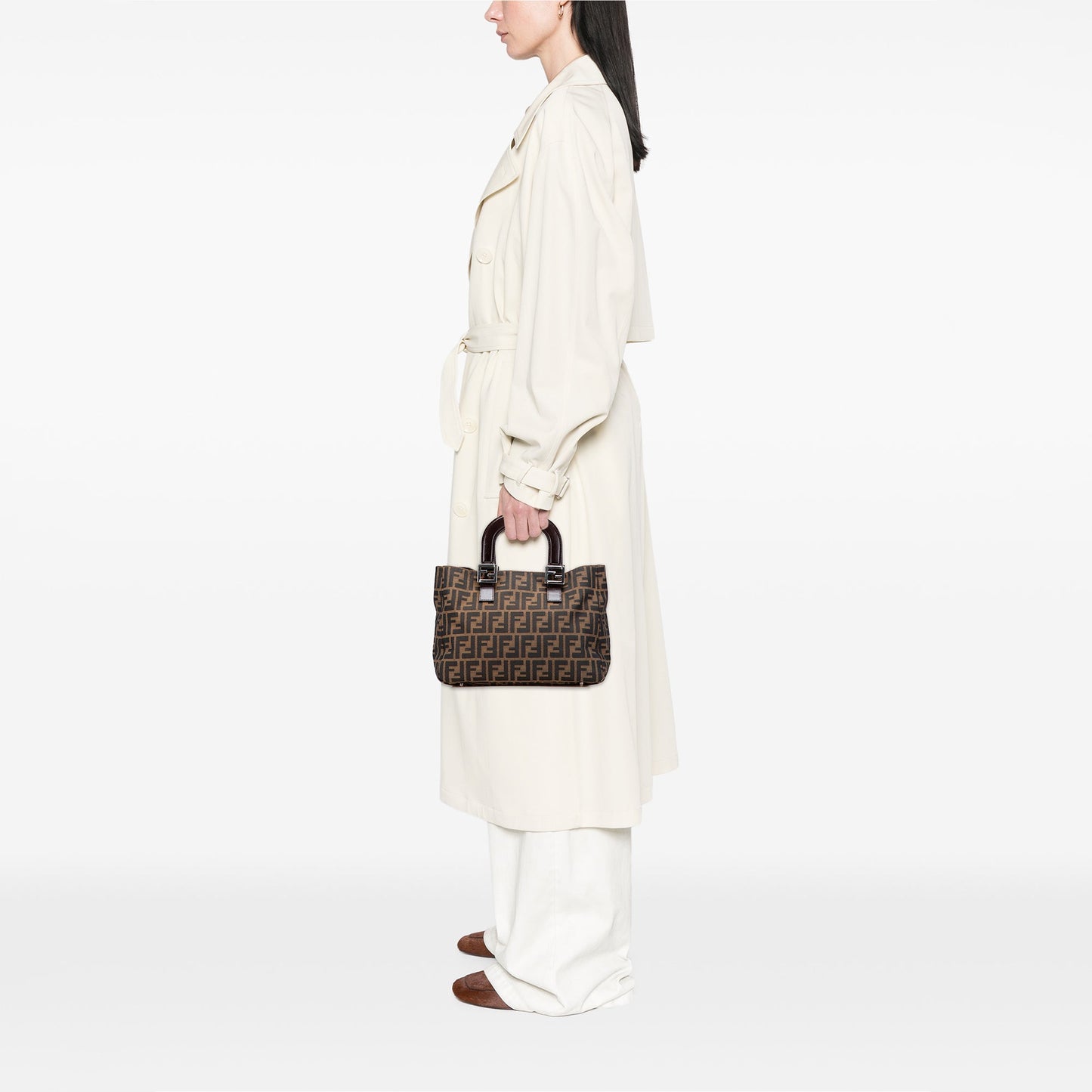 Fendi Small Zucca Canvas Twins Tote