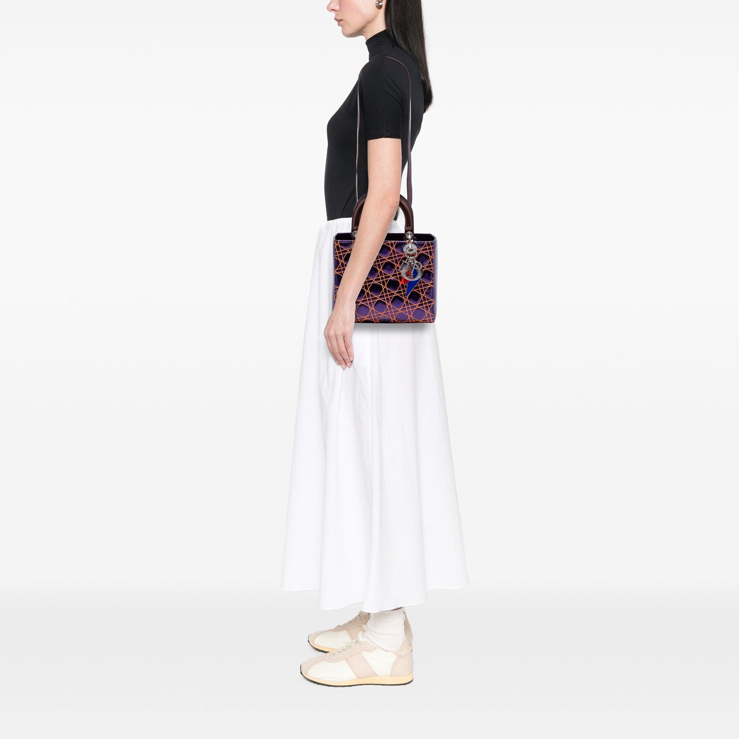 Dior Anselm Reyle Medium Metallic Lambskin Cannage Lady Dior
