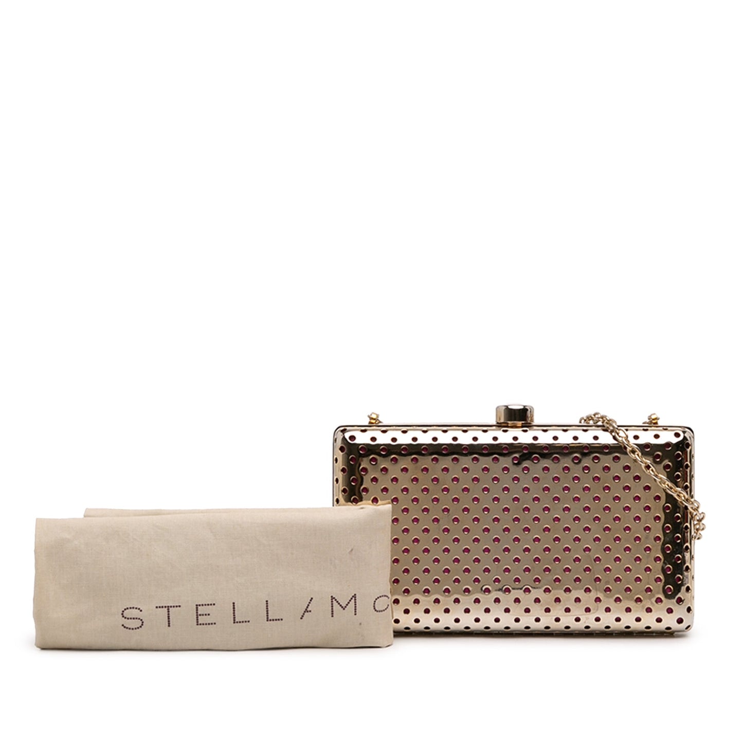 Stella McCartney Perforated Metal Clutch on Chain