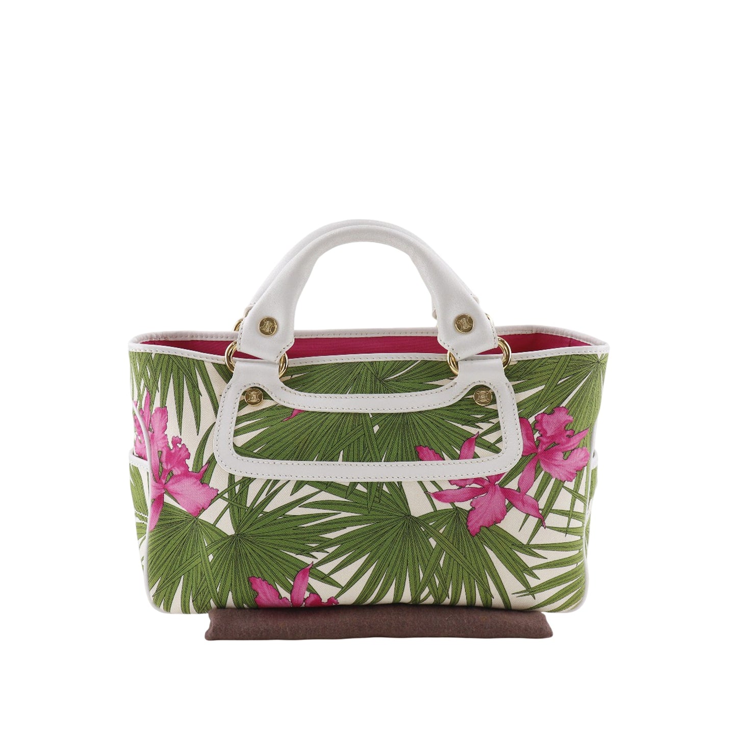 Celine Canvas Botanical Print Boogie Handbag