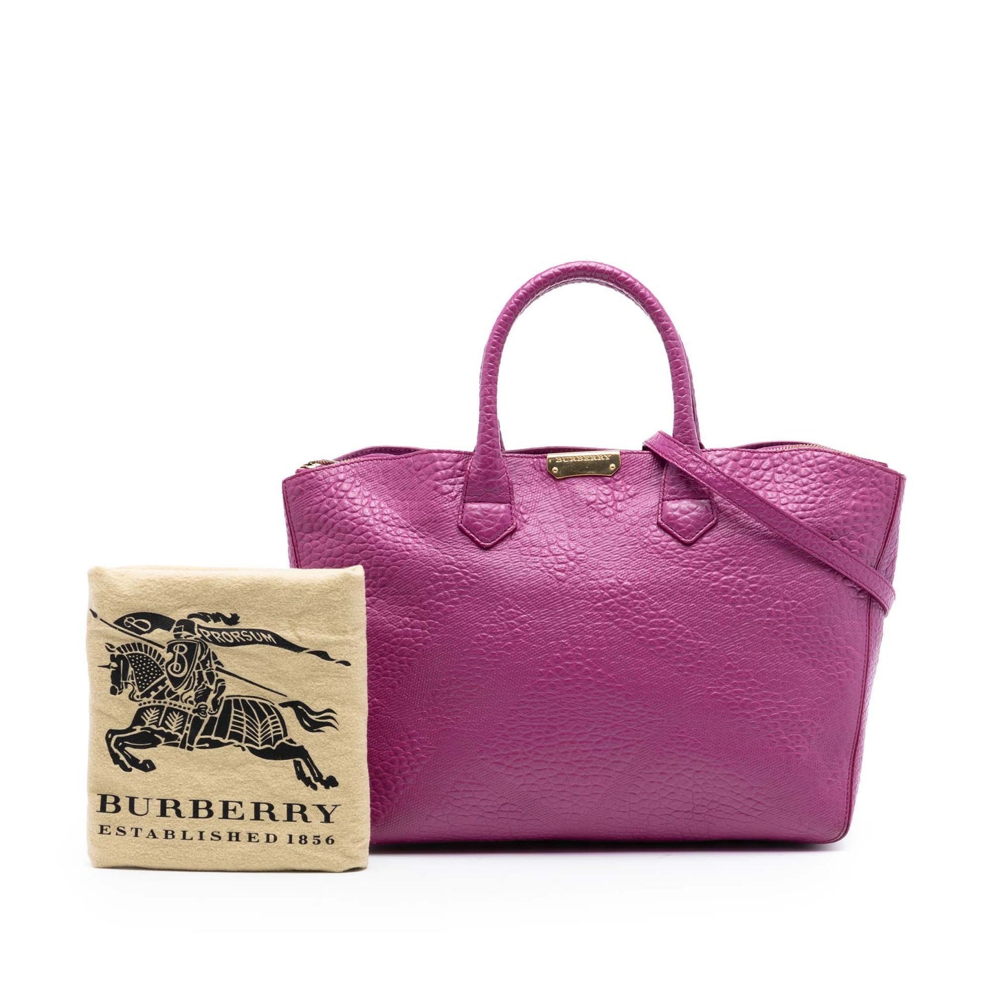 Burberry Embossed Leather Dewsbury Satchel