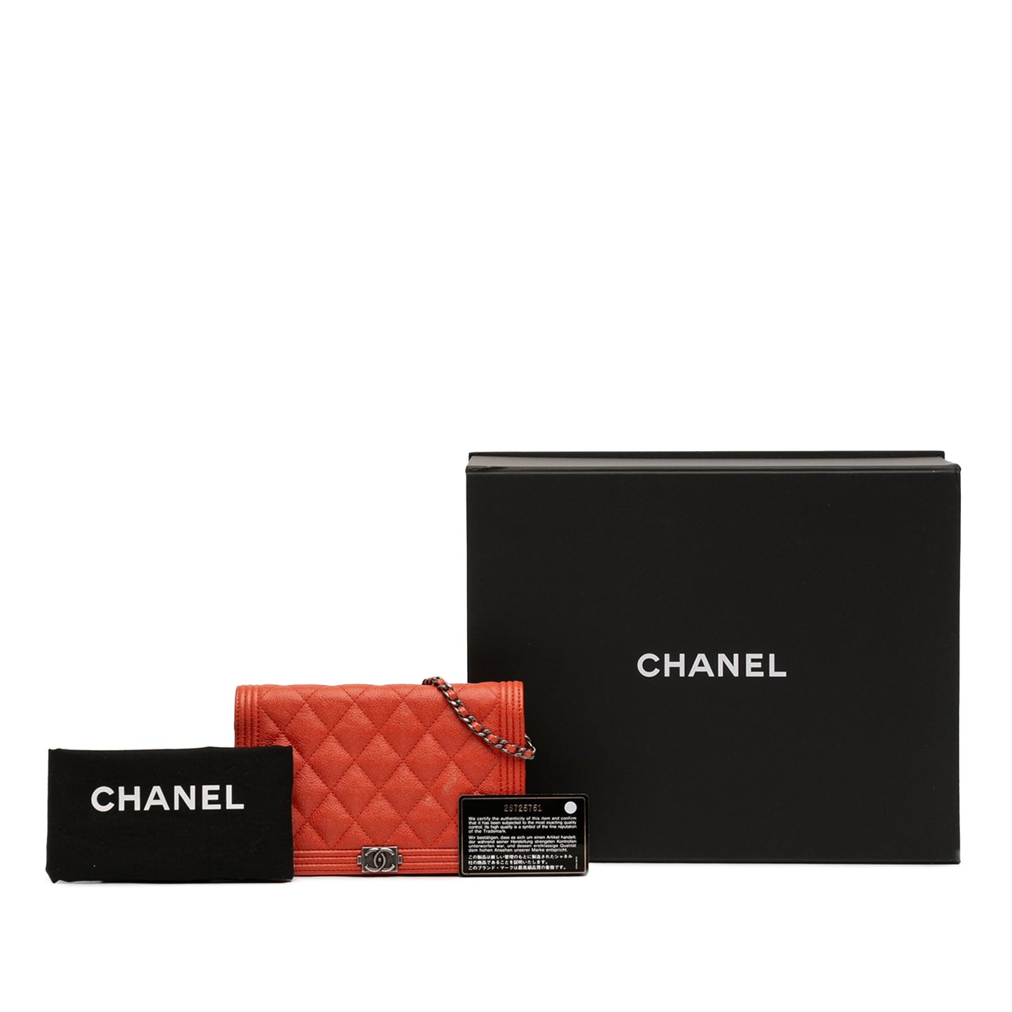 Chanel Quilted Caviar Boy Wallet on Chain