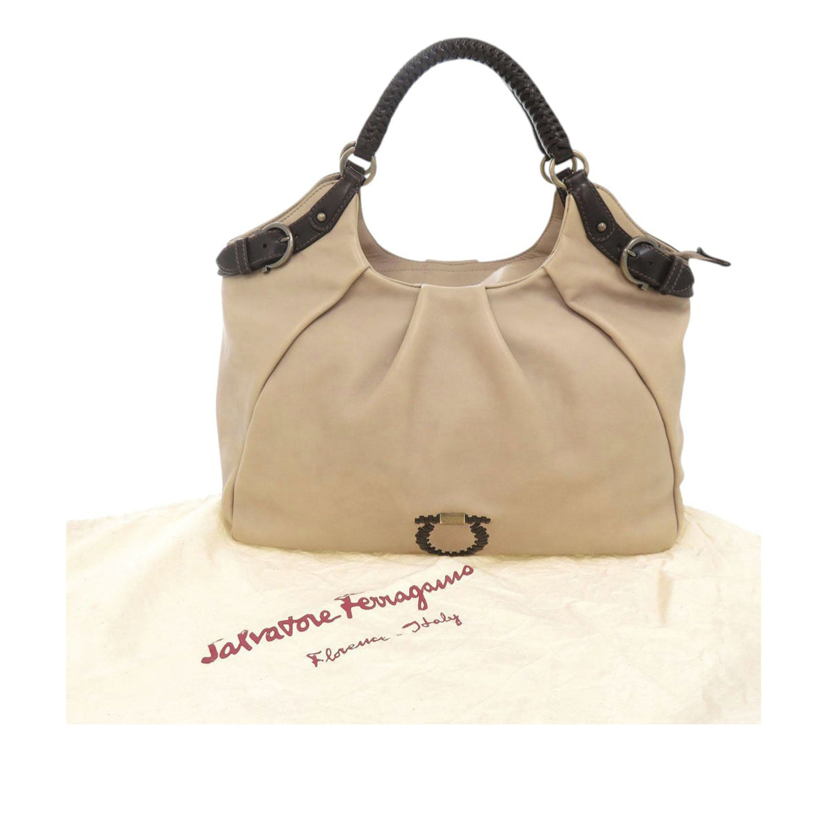Ferragamo Leather Gancini Tote