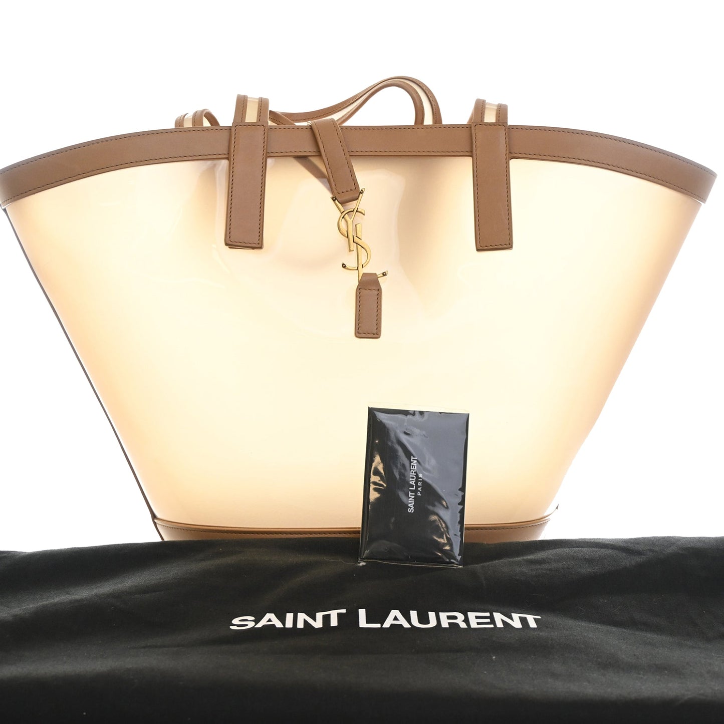 Saint Laurent Medium PVC and Calfskin Panier Tote