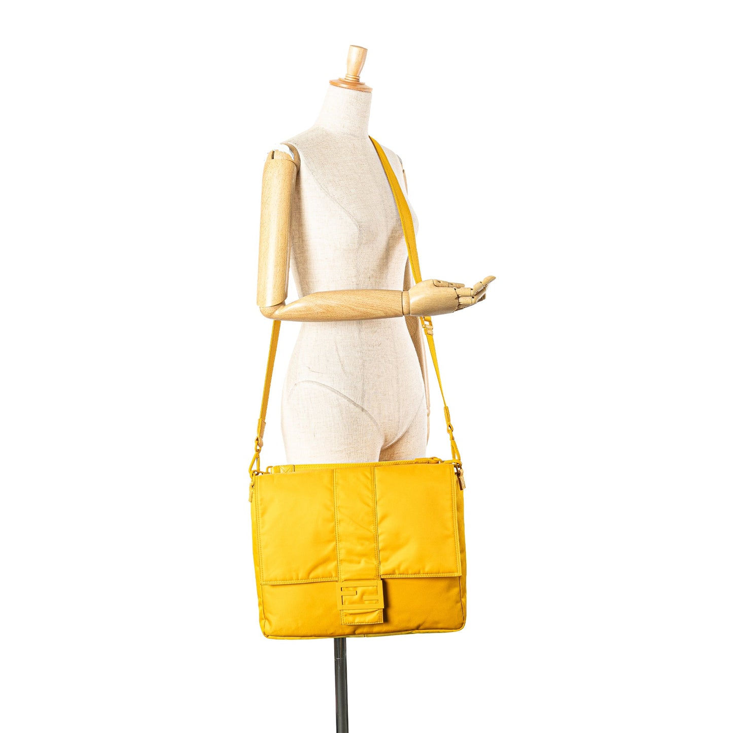 Fendi Large Econyl Nylon Baguette Satchel