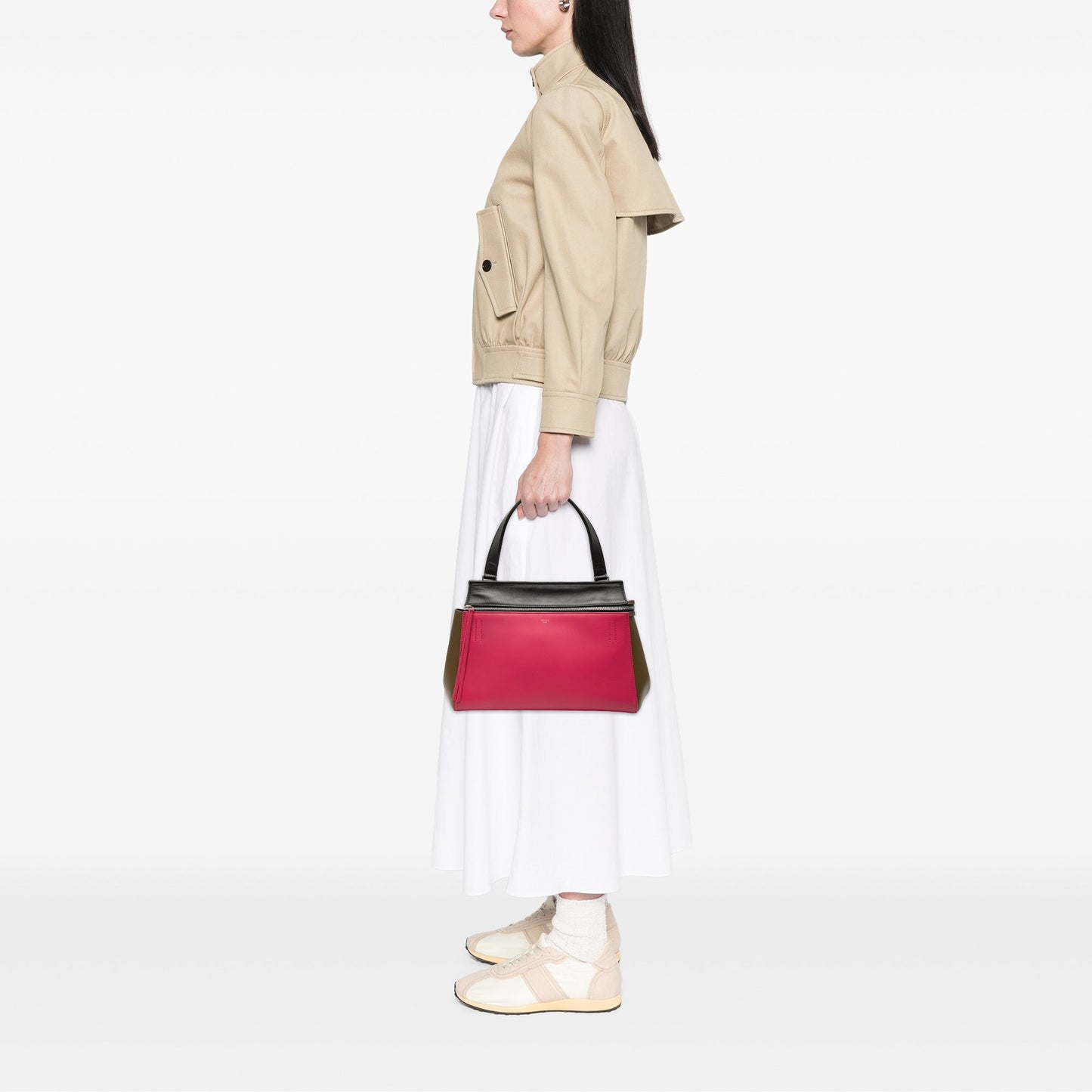Celine Medium Tricolor Leather Edge Handbag
