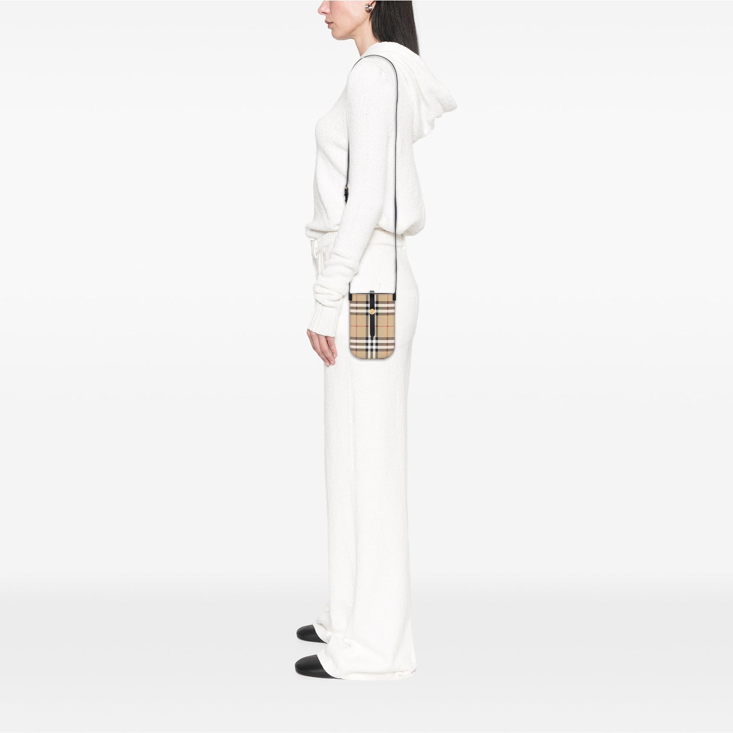 Burberry House Check Coated Canvas Anne Phone Holder Crossbody