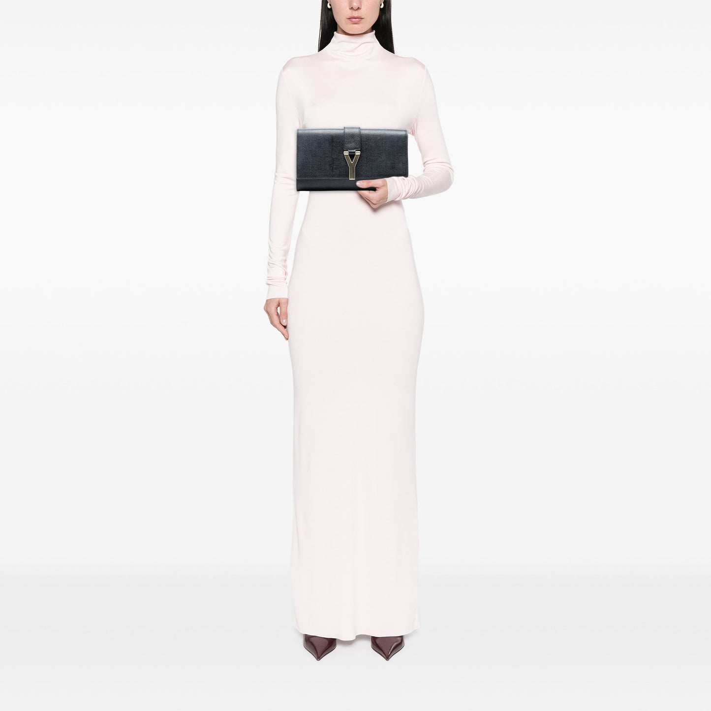 Saint Laurent Leather Chyc Ligne Clutch