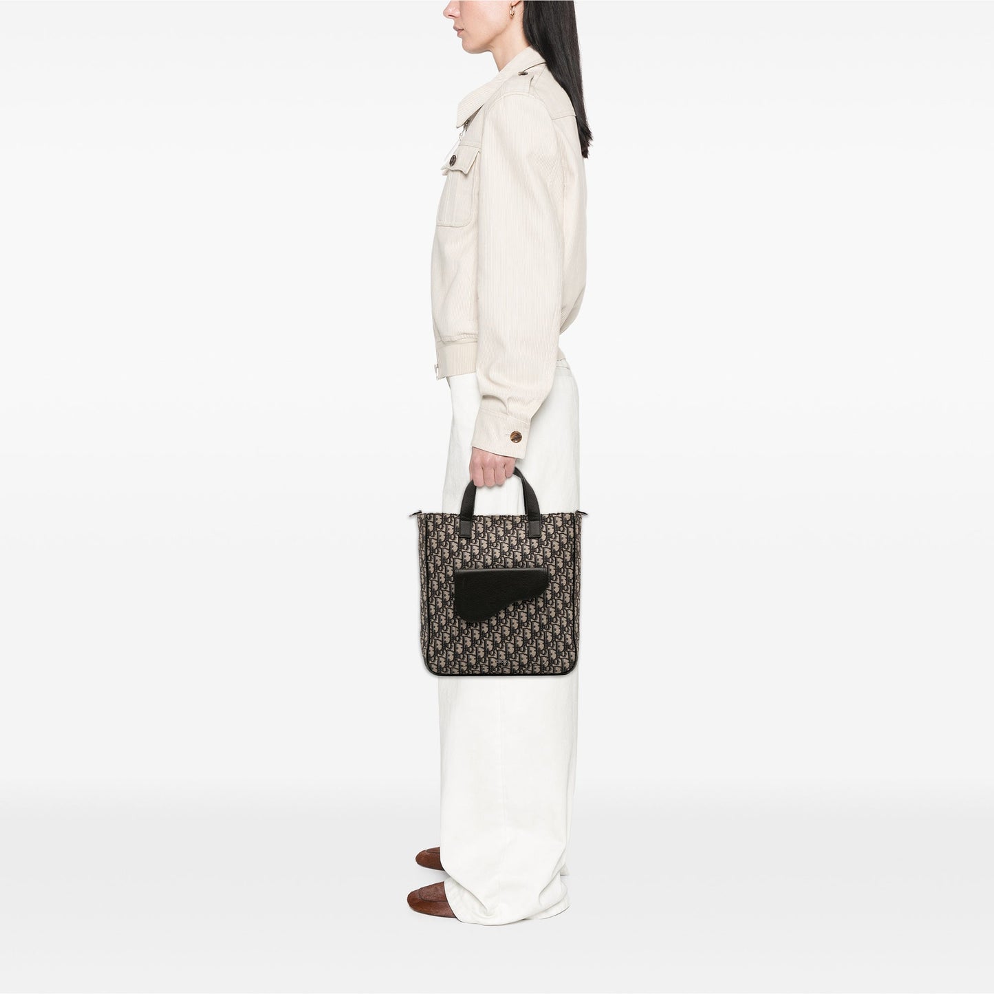 Dior Oblique Canvas and Leather Saddle Tote